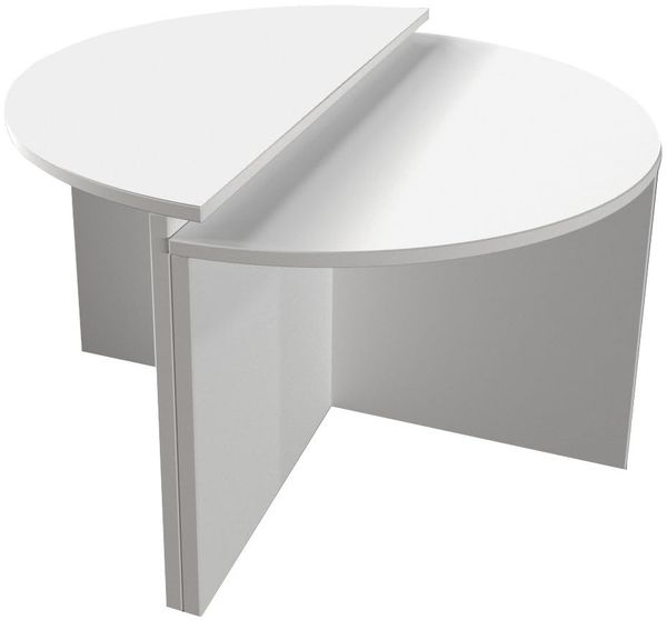 Modern White Coffee Table Set (2 Pieces), 100% Melamine Coated, 18mm Thick | First Table: 70 x 51.8 x 38 cm, Second Table: 70 x 47.5 x 35 cm | Stylish & Functional Design for Contemporary Living Spaces
