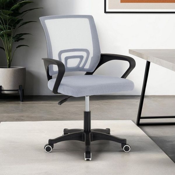 IDIMEX Drehstuhl PHOENIX, Schreibtischstuhl ergonomisch mit Armlehnen höhenverstellbar grau