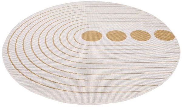 Carpet City Outdoorteppich DUO RUG 5739, rund, Höhe: 5 mm, Wendeteppich Wetterfest In- & Outdoor, Balkon, Terrasse, Wohnzimmer