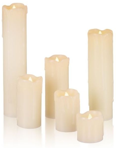 Relaxdays 12 x LED Kerzen aus Echtwachs