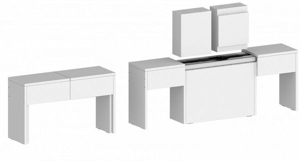 Home affaire Sitzgruppe Praktika, (Spar-Set, 2-tlg, Set beinhaltet 2 Bänke), Je Bank ausziehbar bis 290 cm