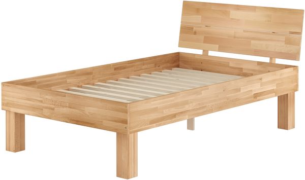 Hohes, stabiles Massivholzbett 120x220 für XXL-Gewicht Seniorenbett Zubehör wählbar V-60.81-12-220Rollrost inkl.