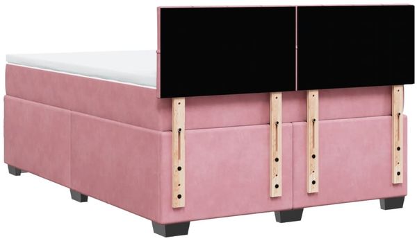 vidaXL Boxspringbett mit Matratze Dunkelrosa 140x200 cm Samt 3286335 Bild 10