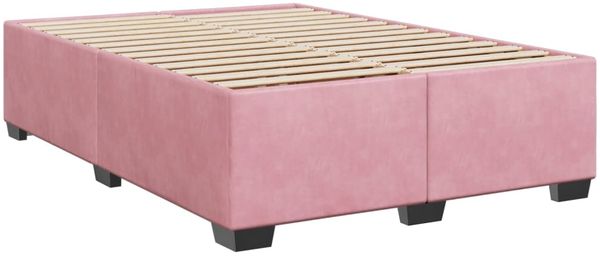 vidaXL Boxspringbett mit Matratze Dunkelrosa 140x200 cm Samt 3286335 Bild 5