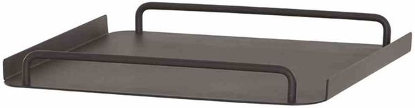Bali Serviertablett 50x50cm aus Aluminium, Luxus Tablett matt anthrazit mit Griffen