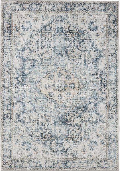 Interiyou Teppich Gent, Rechteckig, Höhe: 5 mm, Vintage Kurzflor für Wohnzimmer, Schlafzimmer, waschbar, pflegeleicht