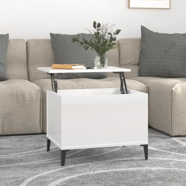 vidaXL Couchtisch Hochglanz-Weiß 60x44,5x45 cm Holzwerkstoff 819574