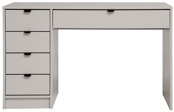 Beautysofa Schreibtisch Malta 120 cm mit Schubladen (Funktionales Design für Home Office - rechts/Links montierbar, Weiß oder Kaschmir), Wahlweise mit oder ohne Griffe