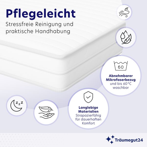 Träumegut24 - AquaFlex ergonomische 16cm Kaltschaummatratze mit 7-Zonen I 160x200cm I Härtegrad H4 Bild 4