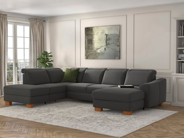 sit&more Wohnlandschaft Dundee U-Form, mit Federkern und Massivholzfüßen, wahlweise mit Kopfteilverstellung