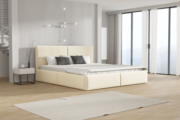 Polsterbett Doppelbett BERGEN 120x200cm Stoff Magic Velvet Creme