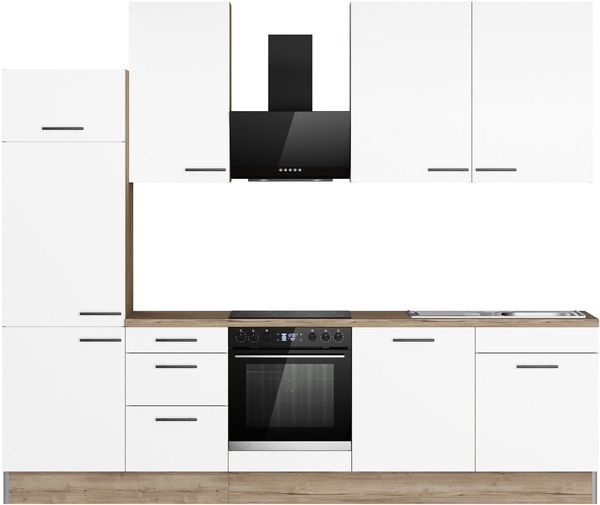 OPTIFIT Küchenzeile Fiona, Breite 290 cm, mit Hanseatic-E-Geräten, in Premium oder Basic