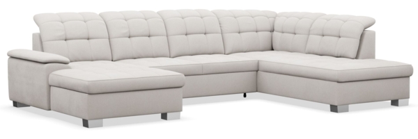 Selsey 'Jamaal' Wohnlandschaft mit Schlaffunktion und Stauraum linksseitig, creme