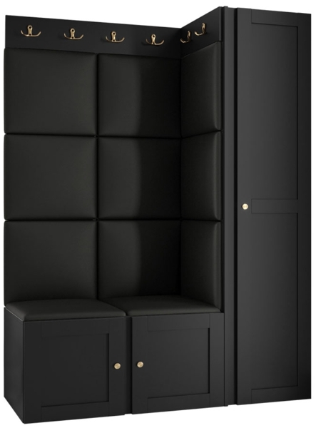 Garderoben-Set Rotuni IX (Farbe: Schwarz, Soft 011)