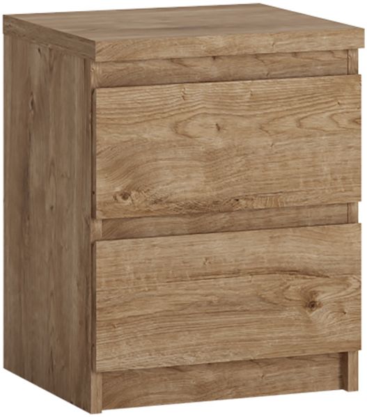 Nachttisch Nachtschrank mit 2 Schubkästen in Eiche Nb. FORTALEZA-129, B/H/T ca. 40/51,8/40 cm
