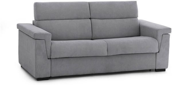 Dmora 3-Sitzer festes Sofa Cantu, Lineares Sofa für Wohnzimmer, gepolstert, abnehmbarer Bezug, 100 % Made in Italy-Qualität, 225x95 h100 cm, Grau