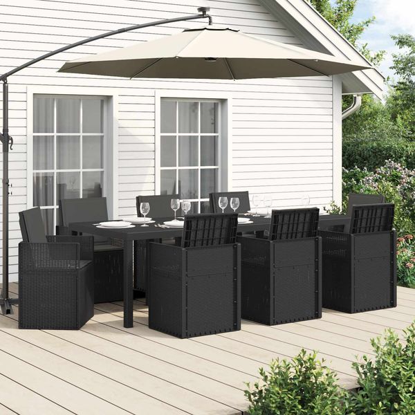 vidaXL Garten Essgruppe mit Kissen 9 pcs Anthrazit PP 3430088