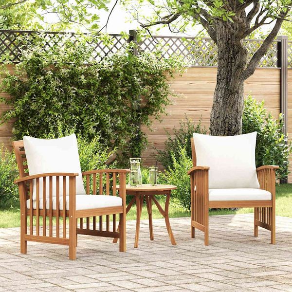 vidaXL Gartenstühle mit Kissen 2 Stk. Akazie Massivholz 310257
