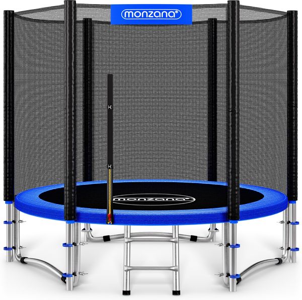 Monzana Trampolin Ø 244 cm Komplettset inkl. Sicherheitsnetz Leiter Randabdeckung & Zubehör Kindertrampolin Gartentrampolin