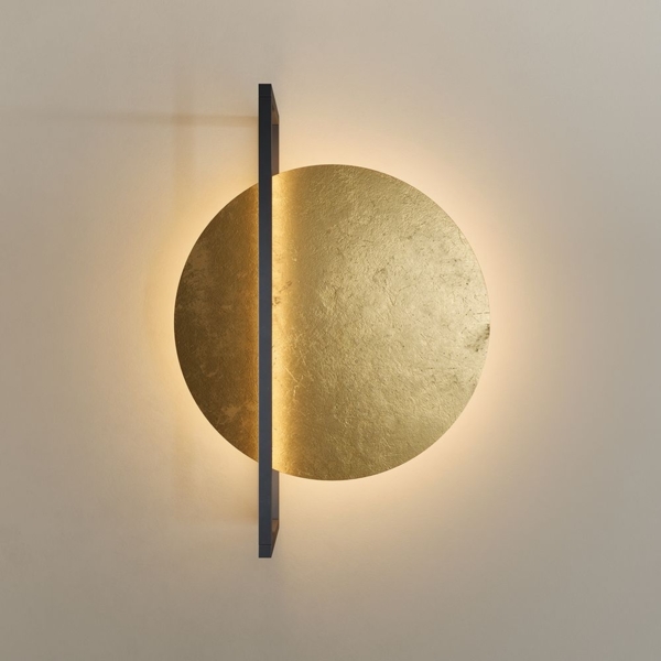 s.luce Artus LED Wandleuchte & Deckenlampe Gold Ø 40cm