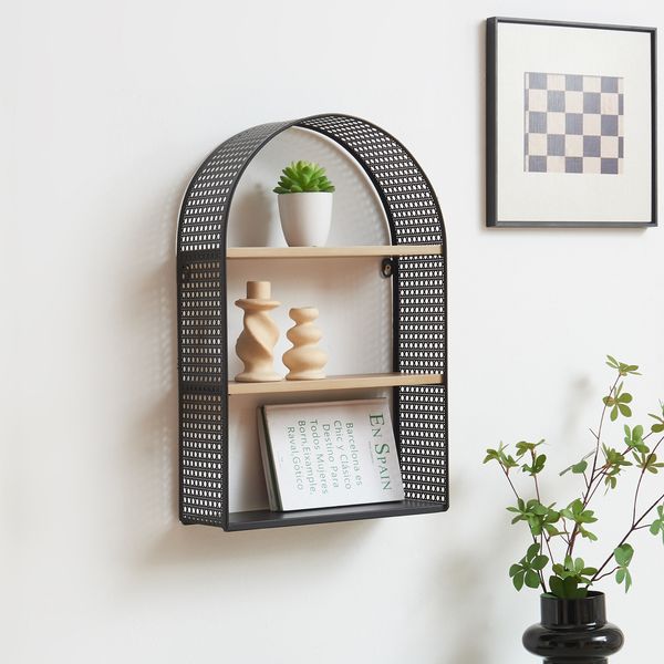 Wandregal Jäller 53x35x14 cm Schwarz [en. casa]