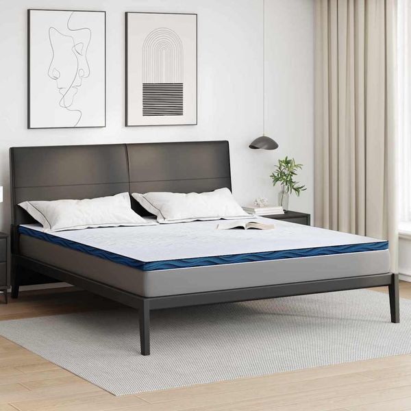 vidaXL Matratzenauflage, Jacquard-Stoff weiß, Höhe 6 cm, 180x200 cm