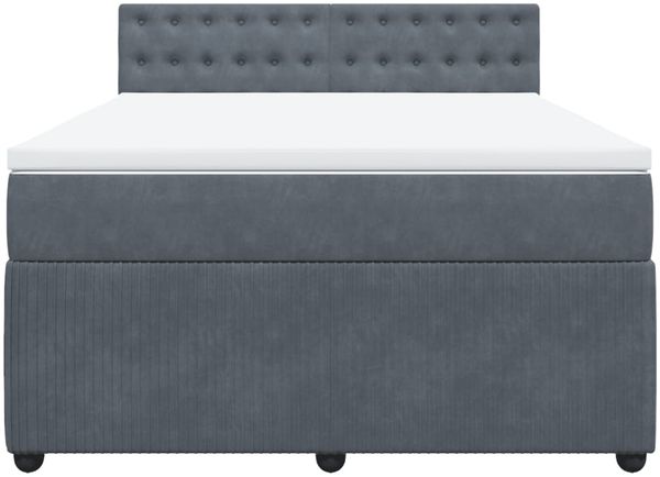 vidaXL Boxspringbett mit Matratze Dunkelgrau 140x190 cm Samt 3287747 Bild 4
