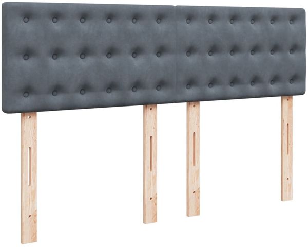 vidaXL Boxspringbett mit Matratze Dunkelgrau 140x190 cm Samt 3287747 Bild 5