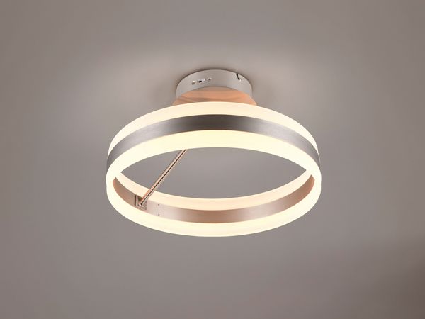 LED Deckenleuchte DIOS dimmbar, Lichttemperatur einstellbar, Silber Ø 40cm