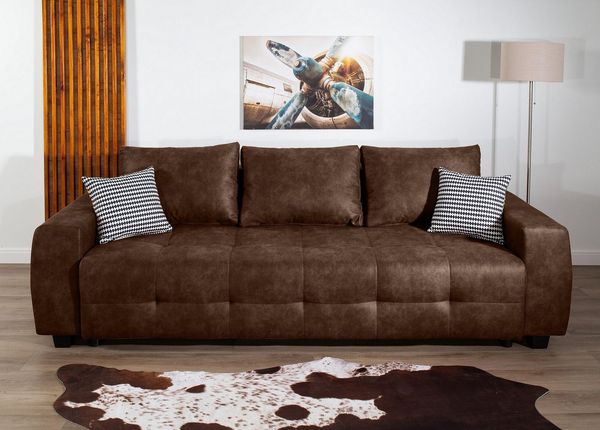 COLLECTION AB Schlafsofa Bella, B: 241 cm, Liegefl. 142x194 cm, Bettfunktion, Bettkasten & 2 Zierkissen, Federkern