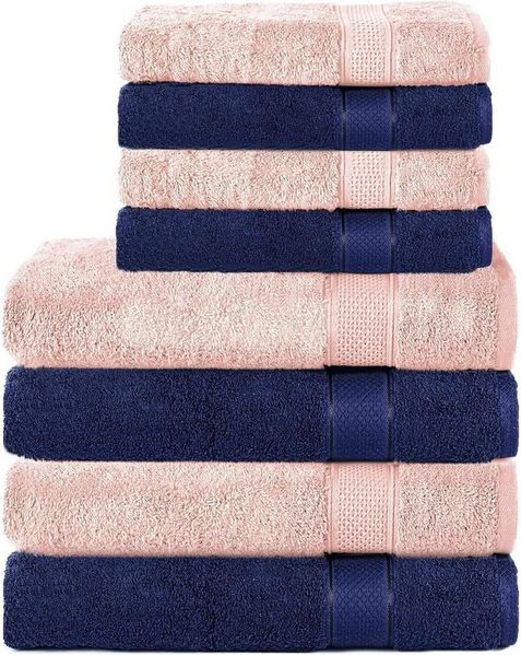 Komfortec Handtuch Set aus 100% Baumwolle, 4 Handtücher 50x100 cm und 4 Badetücher 70x140 cm, Frottee (Packung, 8-St), Duschtücher & Badehandtuch, Weich, Towel, Groß
