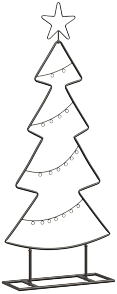 vidaXL Metall Weihnachtsbaum mit Ständer Schwarz 90 cm Stahl 42019187
