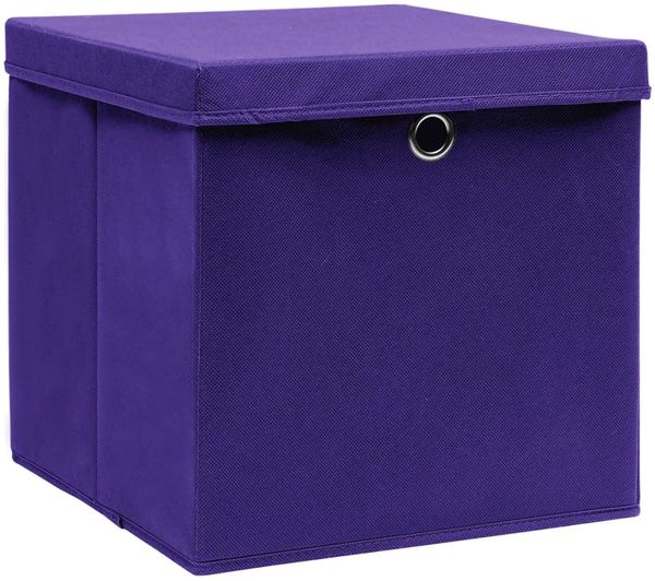 Aufbewahrungsboxen, faltbarer Korb mit Deckeln 4 Stk. 28x28x28 cm Lila