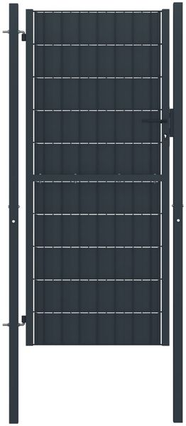 vidaXL Gartentor aus PVC und Stahl 100 x 164 cm Anthrazit 145235