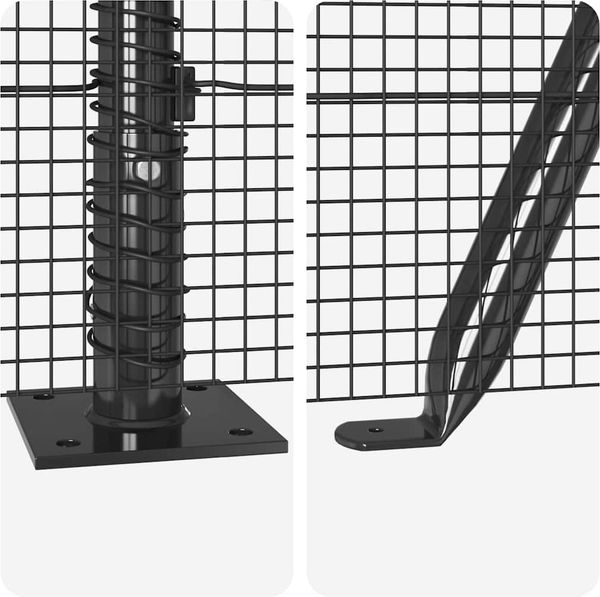 vidaXL Geschweißter Drahtzaun mit Betonfundament 50 x 1 m Grau Netz 3352588 Bild 10