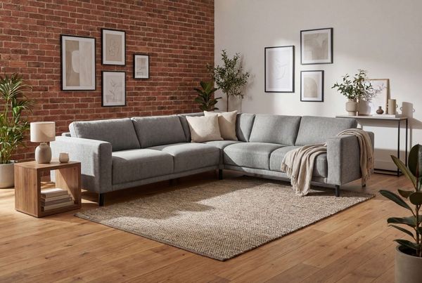 Home affaire Ecksofa Sveeva, L-Form, B. 288 cm, schwarze Metallfüße, langlebiger Webstoff, mit Wellenunterfederung, viele Farben
