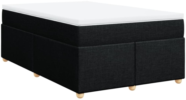 vidaXL Boxspringbett mit Matratze Schwarz 120x200 cm Stoff 3285368