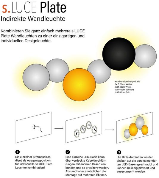 s.luce Cloud indirekte LED Wandlampe & Deckenleuchte Blattgold Ø 50cm Bild 13