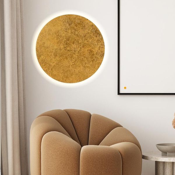 s.luce Cloud indirekte LED Wandlampe & Deckenleuchte Blattgold Ø 50cm