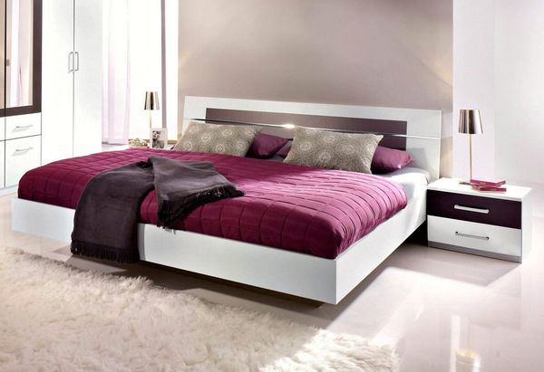 rauch Bettanlage Doppelbett Futonbett BURANO in schwebender Optik, (Set, 3-tlg), und abgesetztem Kopfteil mit 2 Nachttischen MADE IN GERMANY
