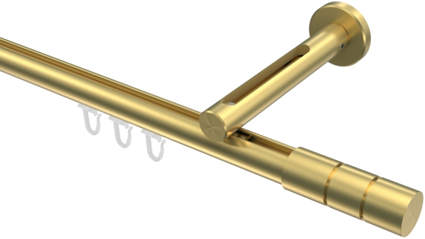 Innenlauf-Gardinenstangen-Set Siteno Elanto 240 cm (geteilt in 2 x 120 cm), 1-läufig, 20 mm Ø Messing-Optik