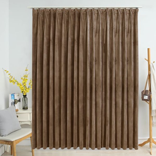 vidaXL Verdunkelungsvorhang mit Haken Samt Beige 290 x 245 cm 134511