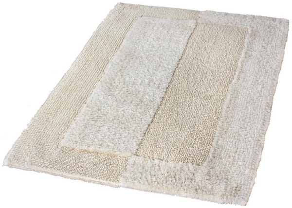 Kleine Wolke Badematte Havanna, Höhe 16 mm, fußbodenheizungsgeeignet, Baumwolle, rechteckig, Badteppich, Uni Farben, Hoch-Tief Effekt, mit Bordüre