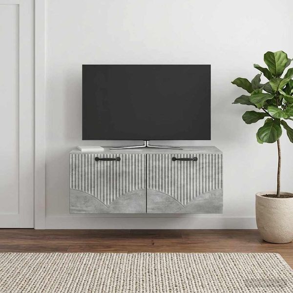 vidaXL Wandmontierter TV-Schrank Betongrau 78,5 x 41 x 30 cm 899028