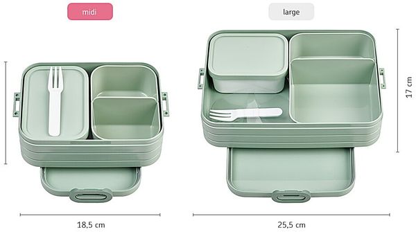 Mepal | Lunchbox Take A Break midi | clevere Fächeraufteilung | genug Platz für vier Butterbrote | 900 ml Kapazität | lebhaftes Blau Bild 3