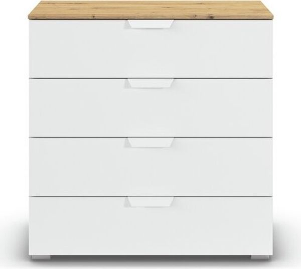 rauch Aditio Box, Kommode, 4 Schubladen, mit Softclose-Funktion, Farbe Weiß/Eiche Artisan, BxHxT 80x81x42cm Bild 2