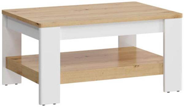 Couchtisch Wohnzimmertisch Avila 90x60cm Eiche Artisan MDF weiß Hochglanz
