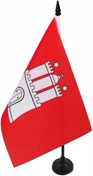 AZ FLAG - Tischflagge Hamburg - 21x14 cm - Hamburg Tischfahne 14x21 Cm - Flaggen