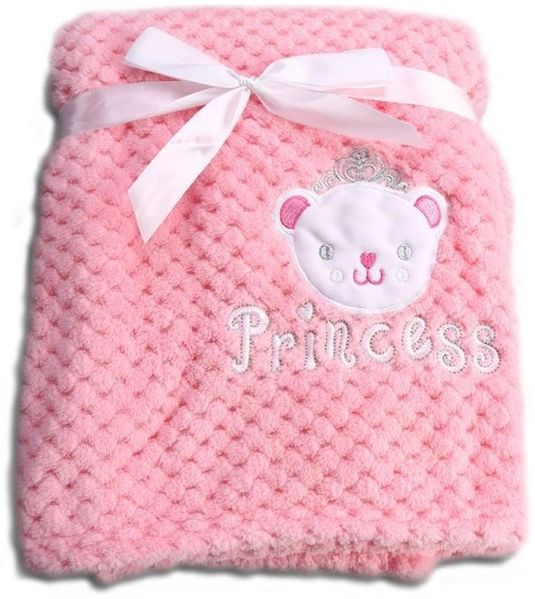 Cangaroo Babydecke Freya, Größe 80 x 110 cm kuschelige Babydecke aus Fleece rosa