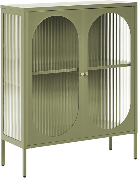 Sideboard mit Glastüren SARRE Metall 90 cm Grün